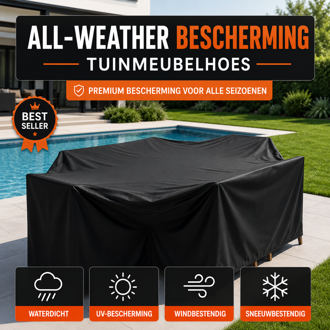 WeatherProtect™ – Waterafstotende Beschermhoes voor Buitengebruik