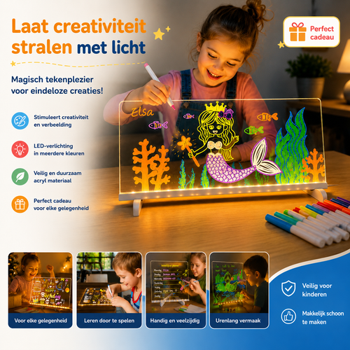 KidsCreation™ Verlicht led-tekenbord voor kinderen
